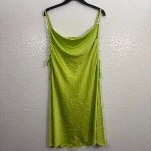 Forever 21+ Satin Cowl Neck Mini Slip Dress Side Cutouts